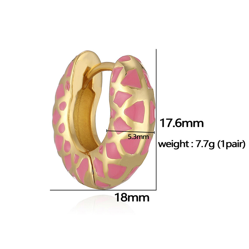 HECHENG, Cercei Cercei Cercei Rotunzi, Geometrici, Colorati, pentru Femei, Catarama de ureche, Cercei Huggie, Bijuterii