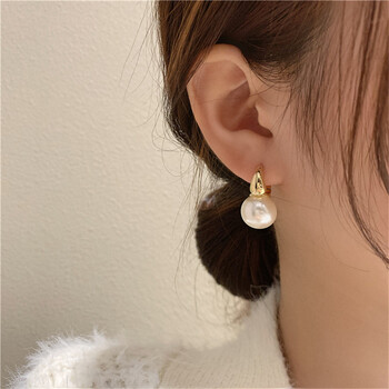 Fashion Simulated Pearl Drop Stud σκουλαρίκια για γυναίκες OL Απλό στρογγυλό δαχτυλίδι αυτί για κορίτσια Δώρα Bijoux Party Γάμος Νυφικά κοσμήματα