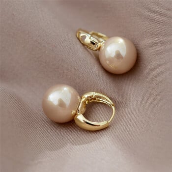 Fashion Simulated Pearl Drop Stud σκουλαρίκια για γυναίκες OL Απλό στρογγυλό δαχτυλίδι αυτί για κορίτσια Δώρα Bijoux Party Γάμος Νυφικά κοσμήματα