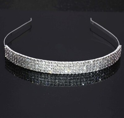 SLBRIDAL Rhinestones Crystal Tiara Headband Bridal Princess Crown Αξεσουάρ για τα μαλλιά Bridesmaids Κοσμήματα Γυναικείες κεφαλές
