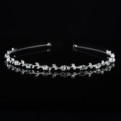 SLBRIDAL Rhinestones Crystal Tiara Headband Bridal Princess Crown Αξεσουάρ για τα μαλλιά Bridesmaids Κοσμήματα Γυναικείες κεφαλές