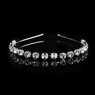 SLBRIDAL Rhinestones Crystal Tiara Headband Bridal Princess Crown Αξεσουάρ για τα μαλλιά Bridesmaids Κοσμήματα Γυναικείες κεφαλές
