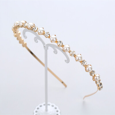 SLBRIDAL Rhinestones Crystal Tiara Headband Bridal Princess Crown Αξεσουάρ για τα μαλλιά Bridesmaids Κοσμήματα Γυναικείες κεφαλές