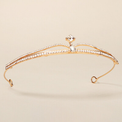 SLBRIDAL Rhinestones Crystal Tiara Headband Bridal Princess Crown Αξεσουάρ για τα μαλλιά Bridesmaids Κοσμήματα Γυναικείες κεφαλές