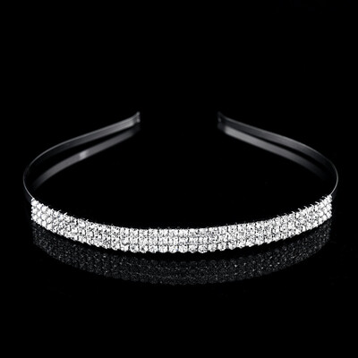 SLBRIDAL Rhinestones Crystal Tiara Headband Bridal Princess Crown Αξεσουάρ για τα μαλλιά Bridesmaids Κοσμήματα Γυναικείες κεφαλές