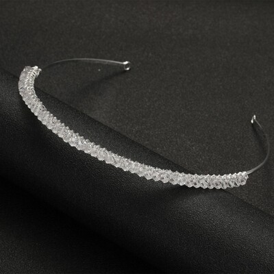 SLBRIDAL Rhinestones Crystal Tiara Headband Bridal Princess Crown Αξεσουάρ για τα μαλλιά Bridesmaids Κοσμήματα Γυναικείες κεφαλές