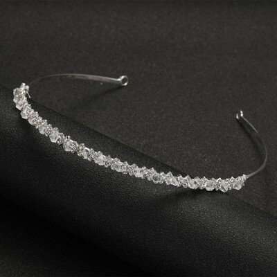 SLBRIDAL Rhinestones Crystal Tiara Headband Bridal Princess Crown Αξεσουάρ για τα μαλλιά Bridesmaids Κοσμήματα Γυναικείες κεφαλές