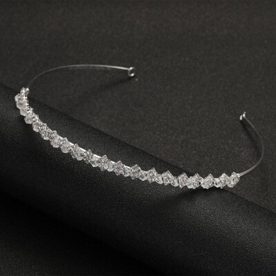SLBRIDAL Rhinestones Crystal Tiara Headband Bridal Princess Crown Αξεσουάρ για τα μαλλιά Bridesmaids Κοσμήματα Γυναικείες κεφαλές