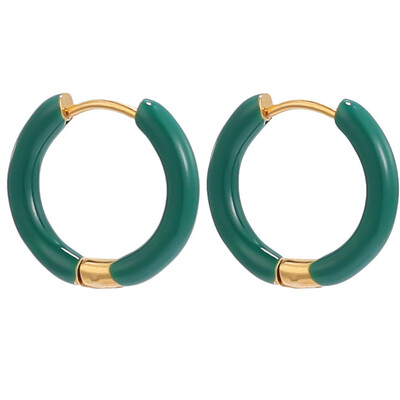 1 pereche de cercei din oțel inoxidabil pentru femei, de culoare bomboană, emailați, cercei de vară dulce, cercei, setări, bijuterii