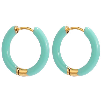 1 pereche de cercei din oțel inoxidabil pentru femei, de culoare bomboană, emailați, cercei de vară dulce, cercei, setări, bijuterii