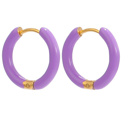 1 pereche de cercei din oțel inoxidabil pentru femei, de culoare bomboană, emailați, cercei de vară dulce, cercei, setări, bijuterii