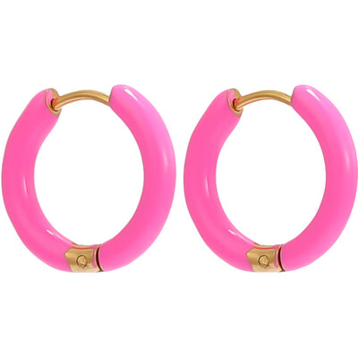 1 pereche de cercei din oțel inoxidabil pentru femei, de culoare bomboană, emailați, cercei de vară dulce, cercei, setări, bijuterii