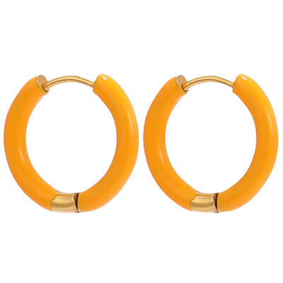 1 pereche de cercei din oțel inoxidabil pentru femei, de culoare bomboană, emailați, cercei de vară dulce, cercei, setări, bijuterii