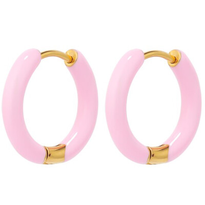 1 pereche de cercei din oțel inoxidabil pentru femei, de culoare bomboană, emailați, cercei de vară dulce, cercei, setări, bijuterii