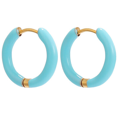 1 pereche de cercei din oțel inoxidabil pentru femei, de culoare bomboană, emailați, cercei de vară dulce, cercei, setări, bijuterii