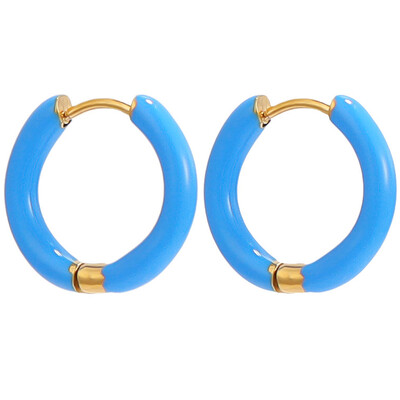 1 pereche de cercei din oțel inoxidabil pentru femei, de culoare bomboană, emailați, cercei de vară dulce, cercei, setări, bijuterii