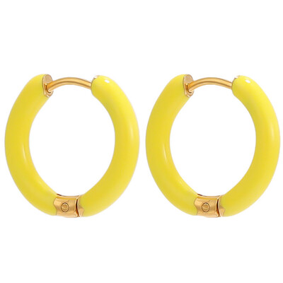 1 pereche de cercei din oțel inoxidabil pentru femei, de culoare bomboană, emailați, cercei de vară dulce, cercei, setări, bijuterii