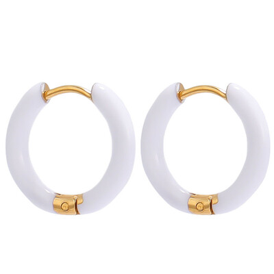 1 pereche de cercei din oțel inoxidabil pentru femei, de culoare bomboană, emailați, cercei de vară dulce, cercei, setări, bijuterii