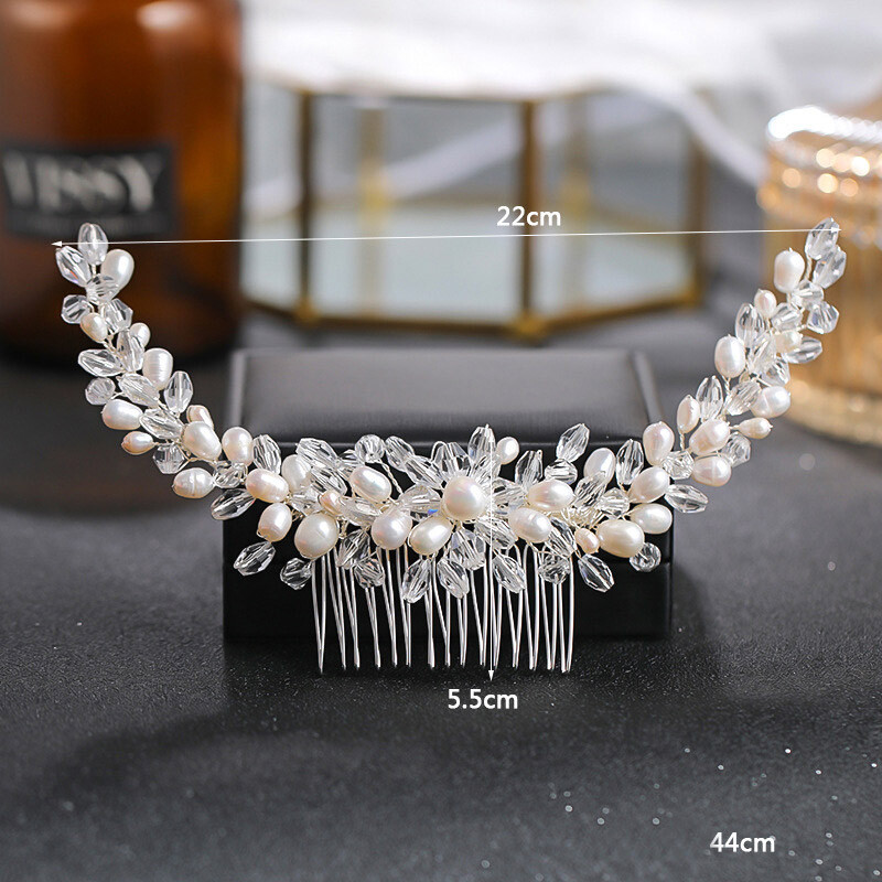 Perle lucrate manual Pieptene de păr cu strasuri Accesorii pentru rochie de mireasă Piepteni de păr pentru mireasă Cochie pentru cap femei Bentita pentru cap Decorat pentru păr