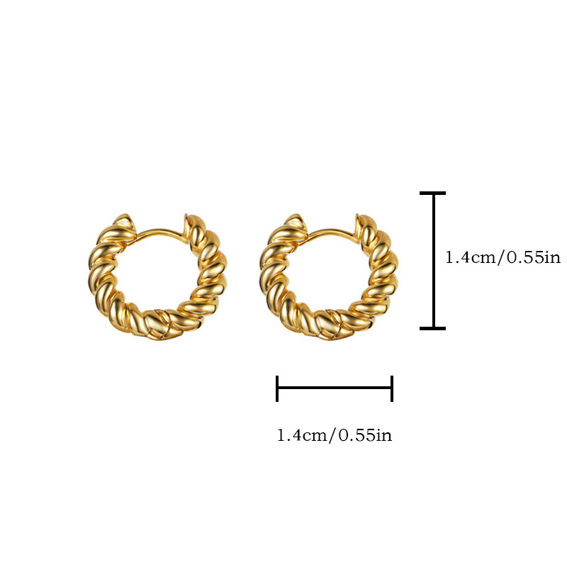 Minimalista stílus, kerek kis fülbevaló, sárgaréz aranyozott fülbevaló, könnyű luxus felsőkategóriás fülbevaló