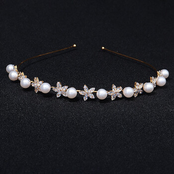 SLBRIDAL Trendy Charm Popular Crystal Rhinestone Zircon Women Girls Tiara Headband Queen Party CZ Hair Sticker Бижута за коса