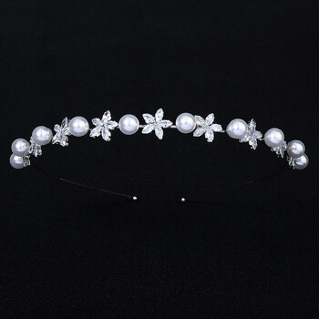 SLBRIDAL Trendy Charm Popular Crystal Rhinestone Zircon Women Girls Tiara Headband Queen Party CZ Hair Sticker Бижута за коса