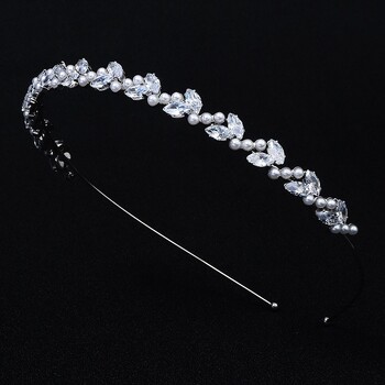 SLBRIDAL Trendy Charm Popular Crystal Rhinestone Zircon Women Girls Tiara Headband Queen Party CZ Hair Sticker Бижута за коса