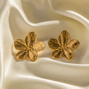 Γαλλικό Vintage Χρυσό Χρώμα Flower Stud Σκουλαρίκια Μόδα σκουλαρίκια από κράμα για γυναίκες Μοντέρνα πολυτελή κοσμήματα για πάρτι