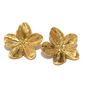 Γαλλικό Vintage Χρυσό Χρώμα Flower Stud Σκουλαρίκια Μόδα σκουλαρίκια από κράμα για γυναίκες Μοντέρνα πολυτελή κοσμήματα για πάρτι