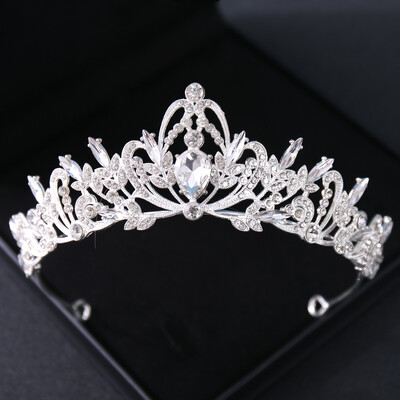 Culoarea Argintie Coroana si Tiara Accesorii De Par Pentru Femei Accesorii Nunta Coroana Pentru Mireasa Cristal Stras Diadema Diadema