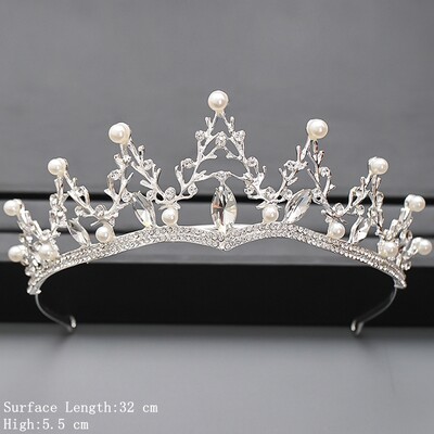 Culoarea Argintie Coroana si Tiara Accesorii De Par Pentru Femei Accesorii Nunta Coroana Pentru Mireasa Cristal Stras Diadema Diadema