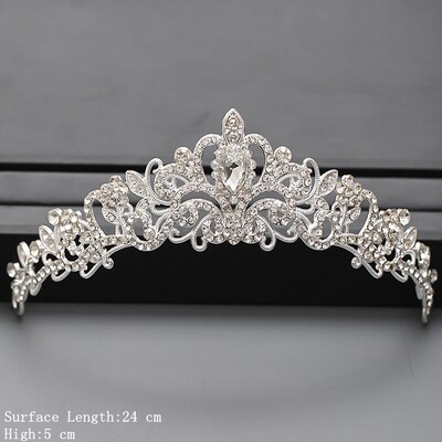 Culoarea Argintie Coroana si Tiara Accesorii De Par Pentru Femei Accesorii Nunta Coroana Pentru Mireasa Cristal Stras Diadema Diadema