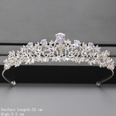 Culoarea Argintie Coroana si Tiara Accesorii De Par Pentru Femei Accesorii Nunta Coroana Pentru Mireasa Cristal Stras Diadema Diadema
