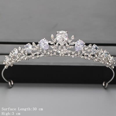 Culoarea Argintie Coroana si Tiara Accesorii De Par Pentru Femei Accesorii Nunta Coroana Pentru Mireasa Cristal Stras Diadema Diadema
