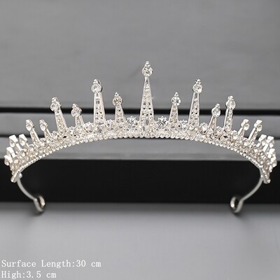 Culoarea Argintie Coroana si Tiara Accesorii De Par Pentru Femei Accesorii Nunta Coroana Pentru Mireasa Cristal Stras Diadema Diadema