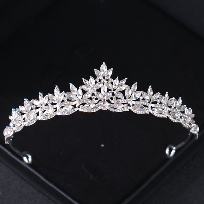 Culoarea Argintie Coroana si Tiara Accesorii De Par Pentru Femei Accesorii Nunta Coroana Pentru Mireasa Cristal Stras Diadema Diadema