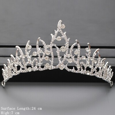 Culoarea Argintie Coroana si Tiara Accesorii De Par Pentru Femei Accesorii Nunta Coroana Pentru Mireasa Cristal Stras Diadema Diadema