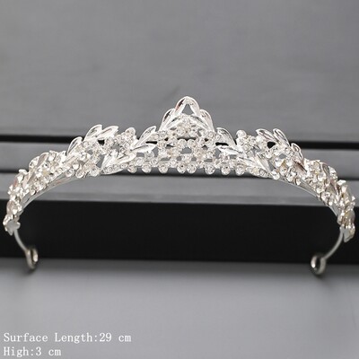 Culoarea Argintie Coroana si Tiara Accesorii De Par Pentru Femei Accesorii Nunta Coroana Pentru Mireasa Cristal Stras Diadema Diadema