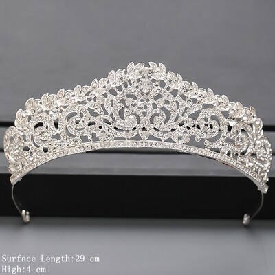 Culoarea Argintie Coroana si Tiara Accesorii De Par Pentru Femei Accesorii Nunta Coroana Pentru Mireasa Cristal Stras Diadema Diadema