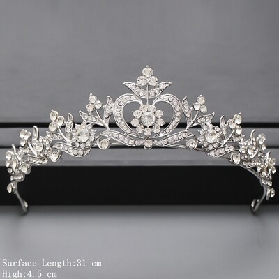 Culoarea Argintie Coroana si Tiara Accesorii De Par Pentru Femei Accesorii Nunta Coroana Pentru Mireasa Cristal Stras Diadema Diadema