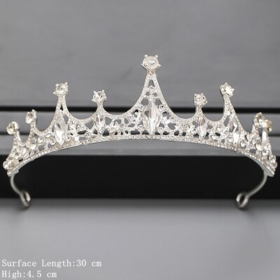 Culoarea Argintie Coroana si Tiara Accesorii De Par Pentru Femei Accesorii Nunta Coroana Pentru Mireasa Cristal Stras Diadema Diadema