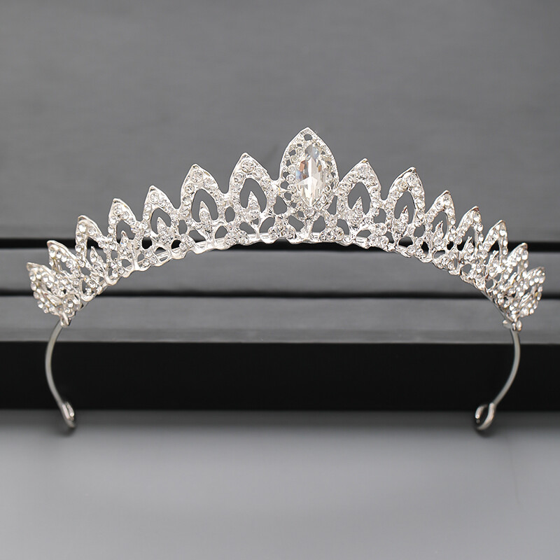 Culoarea Argintie Coroana si Tiara Accesorii De Par Pentru Femei Accesorii Nunta Coroana Pentru Mireasa Cristal Stras Diadema Diadema