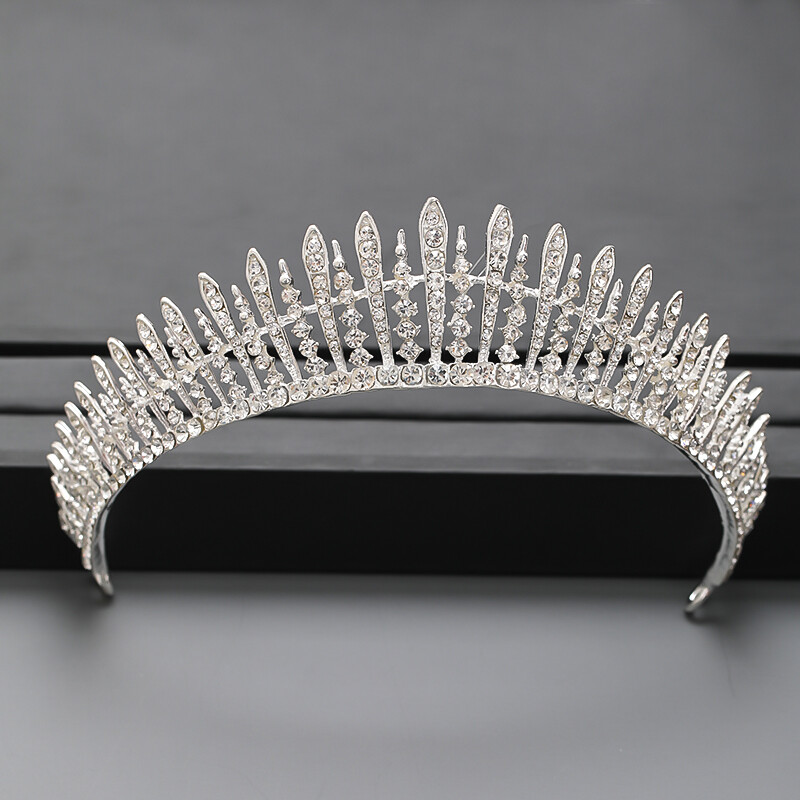 Culoarea Argintie Coroana si Tiara Accesorii De Par Pentru Femei Accesorii Nunta Coroana Pentru Mireasa Cristal Stras Diadema Diadema