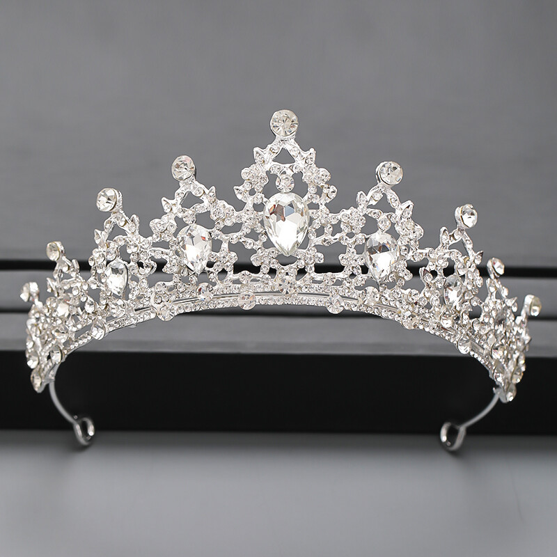 Culoarea Argintie Coroana si Tiara Accesorii De Par Pentru Femei Accesorii Nunta Coroana Pentru Mireasa Cristal Stras Diadema Diadema