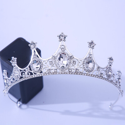 DIEZI Prabangus Elegant Purple Rose Red Crystal Crown plaukų aksesuarai Tiara Moterų vakarėlis Kalnų krištolas nuotakos karūnėlė Nauji plaukų papuošalai