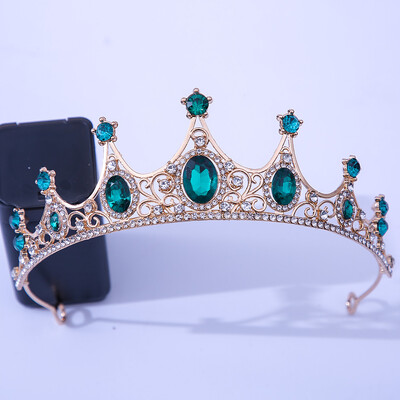 DIEZI Prabangus Elegant Purple Rose Red Crystal Crown plaukų aksesuarai Tiara Moterų vakarėlis Kalnų krištolas nuotakos karūnėlė Nauji plaukų papuošalai