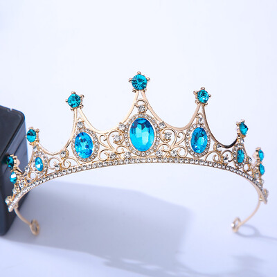 DIEZI Prabangus Elegant Purple Rose Red Crystal Crown plaukų aksesuarai Tiara Moterų vakarėlis Kalnų krištolas nuotakos karūnėlė Nauji plaukų papuošalai