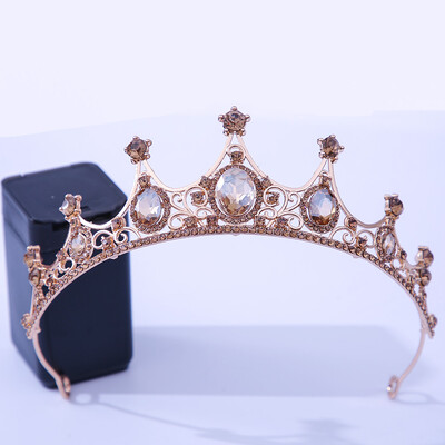DIEZI Prabangus Elegant Purple Rose Red Crystal Crown plaukų aksesuarai Tiara Moterų vakarėlis Kalnų krištolas nuotakos karūnėlė Nauji plaukų papuošalai
