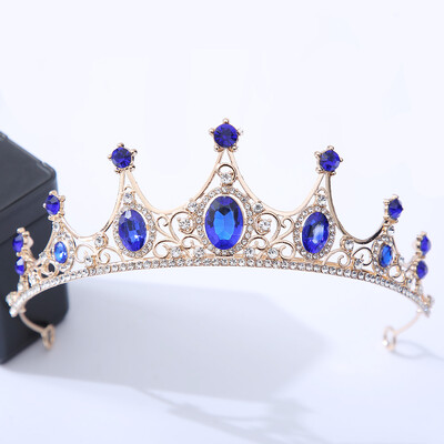 DIEZI Prabangus Elegant Purple Rose Red Crystal Crown plaukų aksesuarai Tiara Moterų vakarėlis Kalnų krištolas nuotakos karūnėlė Nauji plaukų papuošalai