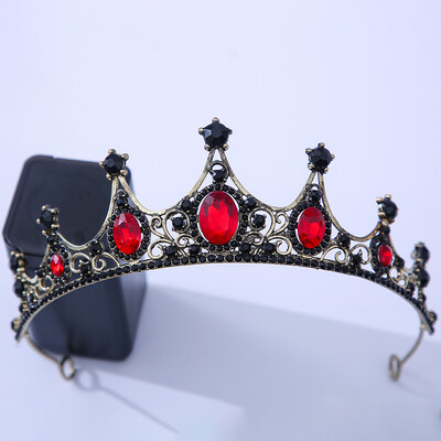 DIEZI Prabangus Elegant Purple Rose Red Crystal Crown plaukų aksesuarai Tiara Moterų vakarėlis Kalnų krištolas nuotakos karūnėlė Nauji plaukų papuošalai